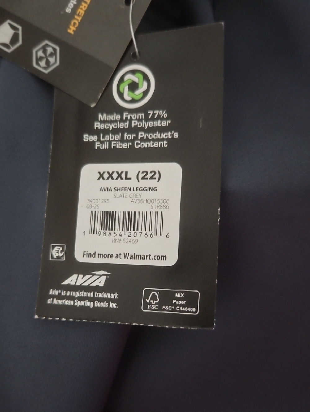 Avia Dark Navy High-Waist Performance Leggings - Picture 7 of 7